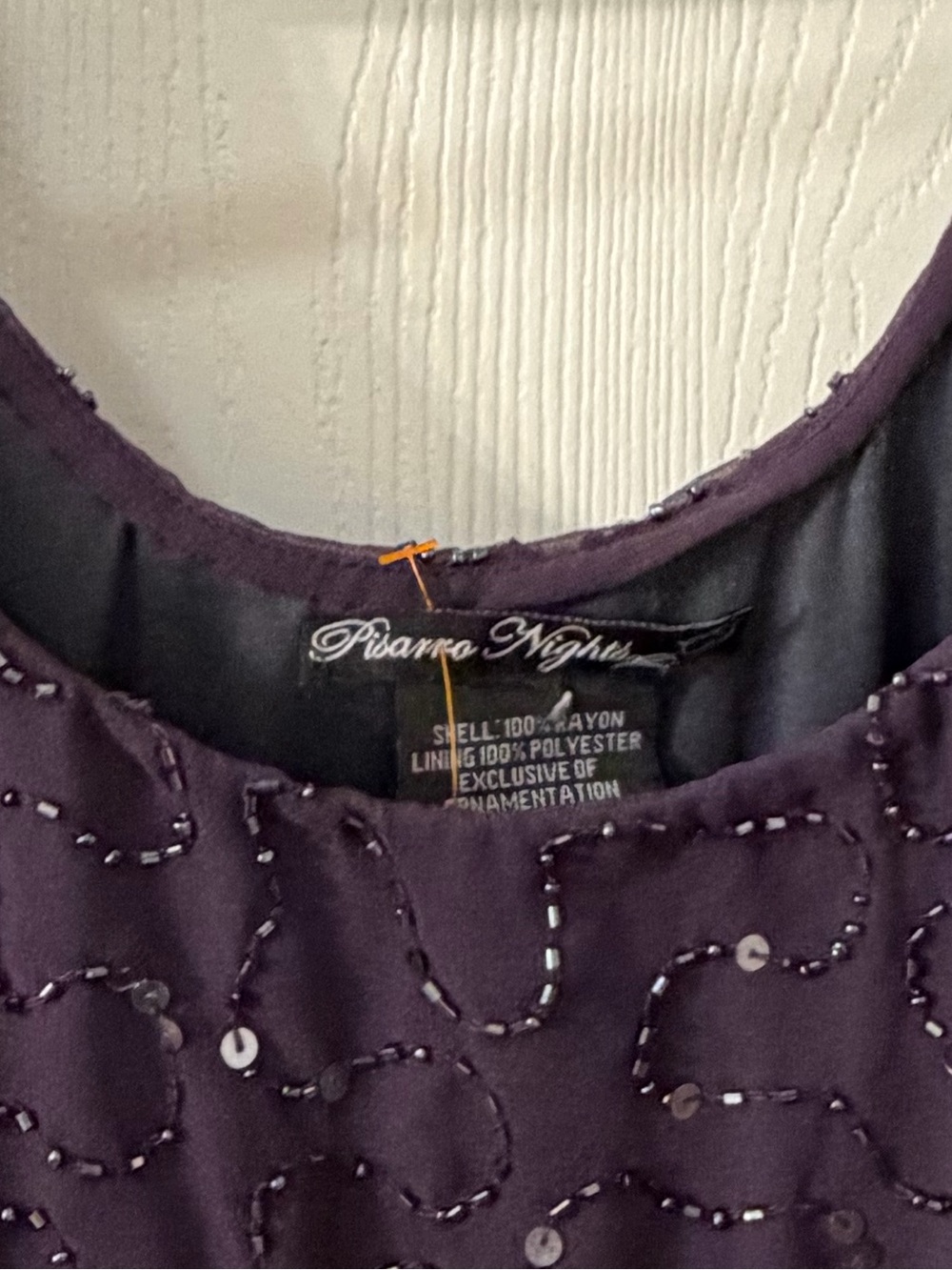Purple Sequin Scoop Neck Women's evening, sleeveless dress by Pisarro Nights.